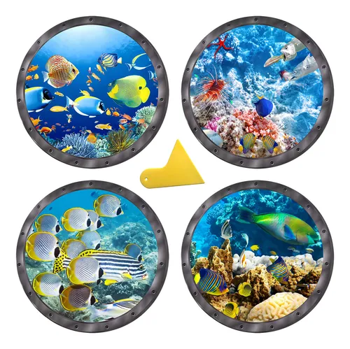 comprar Calcomanias De Pared De Animales Del Oceano, 4 Unidades, Cal