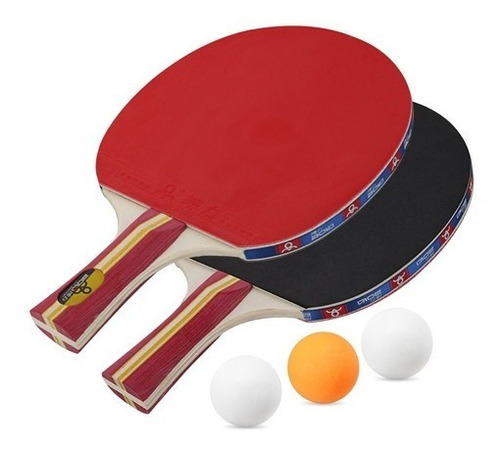 Set Juego Dos Paletas Raquetas Ping Pong + 3 Pelotas