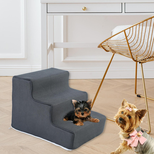 Rampa Para Gatos, Escalera Para S 3 Peldaños Gris Oscuro