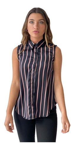 Camisa Sin Manga Rayada Candy- Kout Mujer