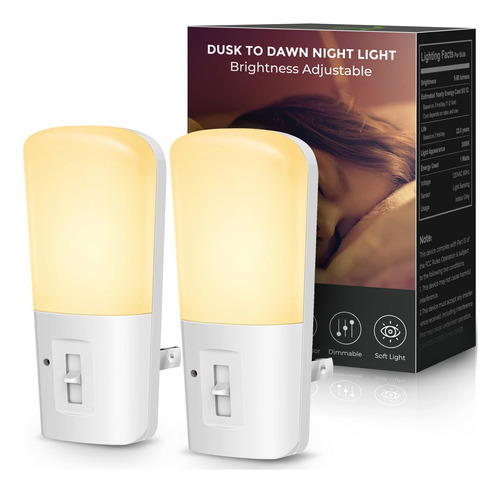 Loha Luz Nocturna Led Regulable Enchufable Pared Sensor