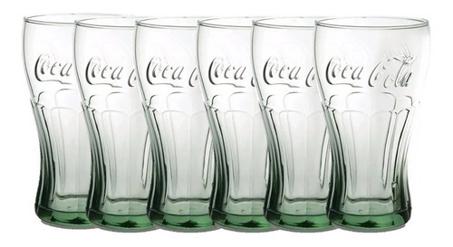 Vaso Rigolleau Contour Coca Cola 350 Ml Por 6 Unidades Color Blanco