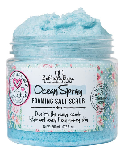 Bella & Bear Ocean Spray Scrub, Libre De Crueldad, Apto Par.