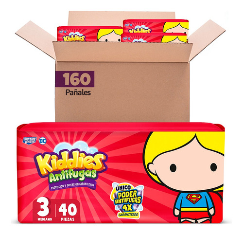 Caja Pañales Kiddies Antifugas Etapa 3 Unisex 160 U