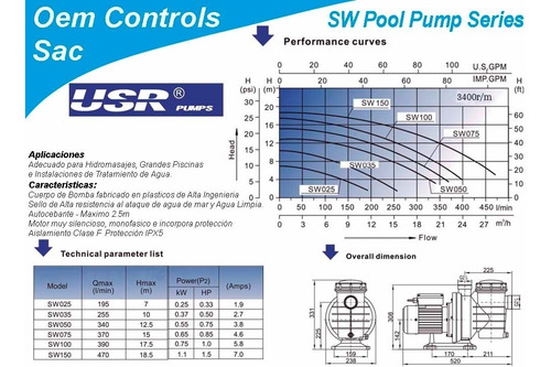 Bomba Para Piscina 1.5 Hp 220v Monofasico Usr Pump Alco