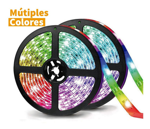 Imagen 3 de 10 de Cinta Tira Luz Led Rgb Flexible 5050 Interior 5 Mts