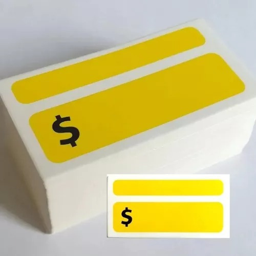 100 Etiquetas D Cartón Para Precios D Color Amarillo/blanco