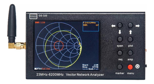 23-6200mhz Portátil Vna Swr 6g Reflectómetro De Analizador