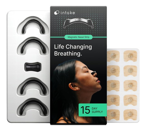Tiras Nasales Intake Breathing Reduce Los Ronquidos 15 Count&black