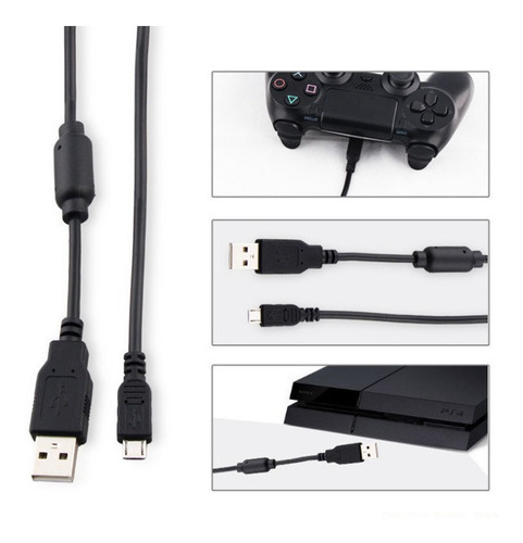 Imagen 2 de 3 de Cable 1.8 Metros Para Cargar Control Ps4