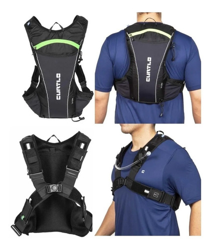 Mochila Bike De Hidratação Curtlo X-lite 2litros Bicicleta Cor Preto