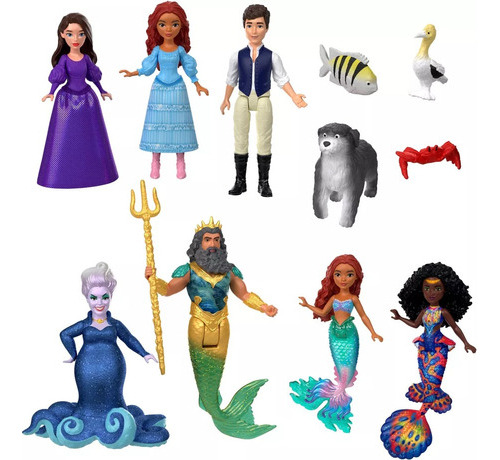 Figuras Muñecas Little Mermaid Ariel Tierra Y Mar X7