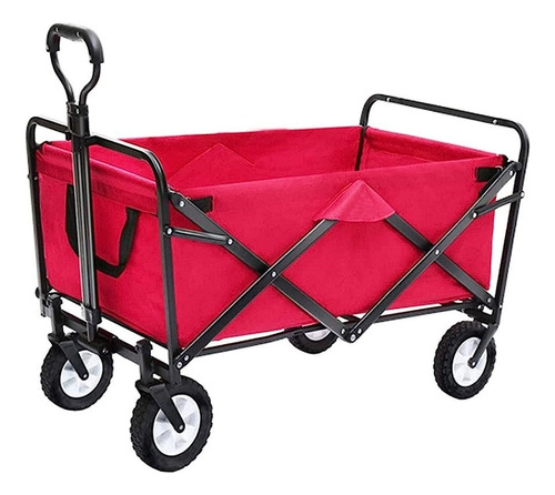 Carro Plegable Carga Rojo 4 Ruedas