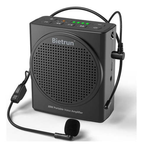 Bietrun Amplificador De Voz Portátil Con Micrófono Con Cable