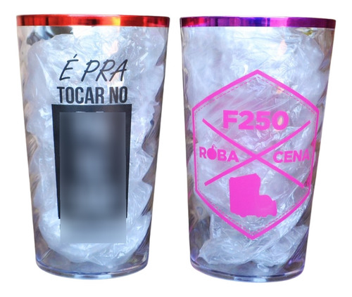 45 Copos Personalizados Twister 550ml Acrilico Com Borda F/v