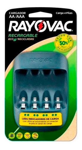 Cargador Usb Rayovac Carga Rapida Pilas Aa Aaa Eco Reciclado