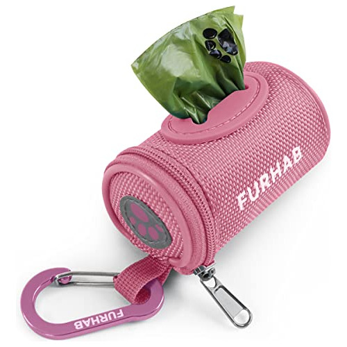 Dispensador De Bolsas De Basura Para Perro Con Gancho  Rosa