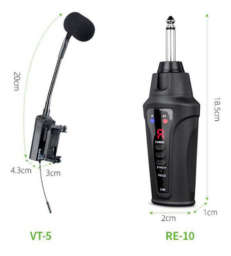 Instrumento Receptor Cardioide Con Clip Para Violín Uhf,