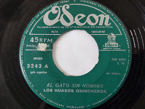 Vinilo Single De Los Huasos Quincheros El Gato ( D-76