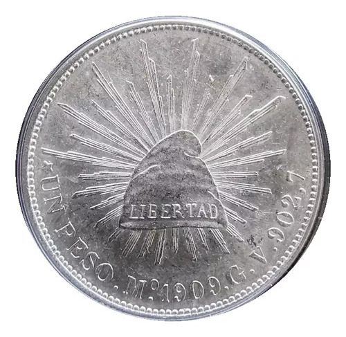 Moneda Un Peso Fuerte Porfiriano Plata México Mo Gv 1909