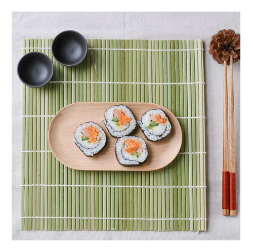 Juego De 6 Alfombrillas De Bambú Para Sushi 24 Cm