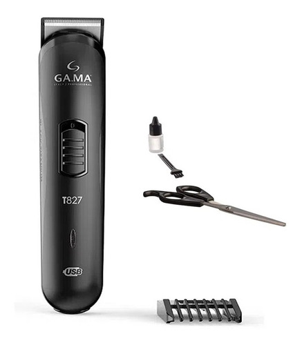 Imagen 11 de 12 de Cortadora Gama De Pelo Barba Trimmer Inalámbrica Accesorios Color Negro