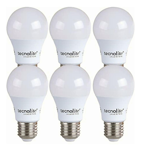Paquete De 6 Focos Led 5 W A19 Tecnolite, Luz Suave Cálida,