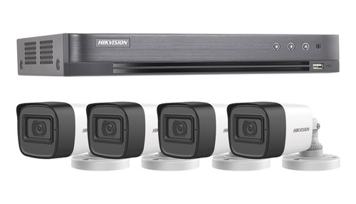 Kit 4 Camaras 5 Megapixeles Con Audio Hikvision