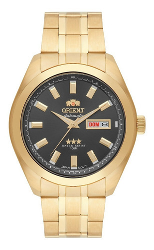 Relógio Orient Masculino Automático 469gp075 G1kx Dourado Cor do fundo Grafite