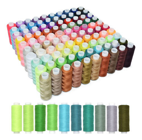 Kit De Hilo De Coser De 100 Colores, Kit De Hilo De Polister