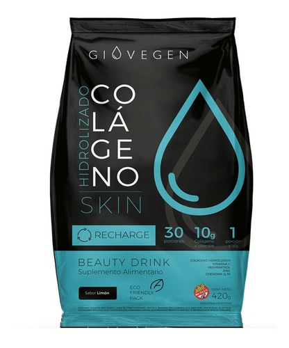Imagen 2 de 6 de Giovegen Skin - Colágeno Hidrolizado Bebible Para 60 Dias!