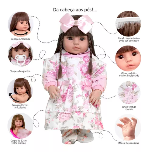 Boneca Bebê Reborn Laura Realista - Pronto Envio