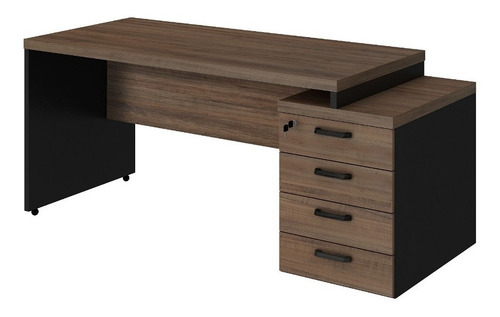 Imagem 2 de 5 de Mesa Presidente Reta 1,72x70m + Gaveteiro Pe 40mm + Nicho
