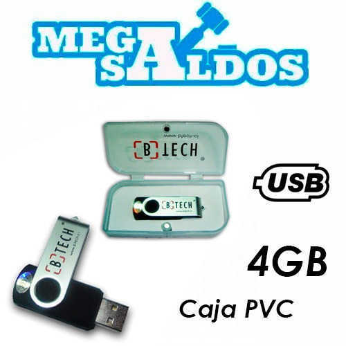 Megasaldos Pendrive Negro Caja Pvc Usb 4gb Impresion Logo
