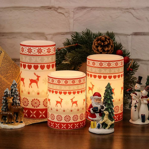 Velas Led Parpadeantes Sin Llama A Bateria Diseño Navidad 3