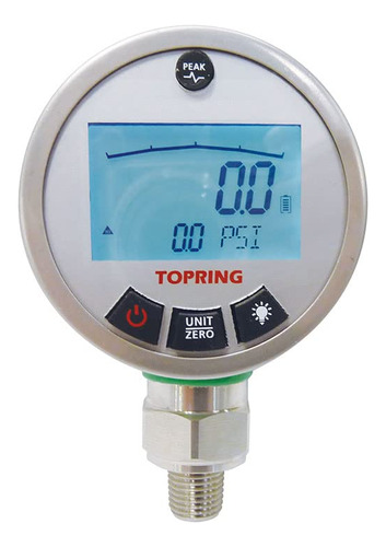 Topring Manometro Aire Digital Acero Inoxidable Psi Modo Lcd