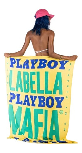 Canga De Praia Amarela Estampada Playboy Labellamafia Brasi