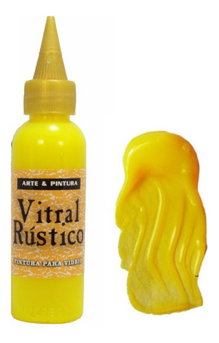 Pintura Para Vidrio Vitral Amarillo X2