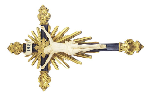 Imagem 5 de 8 de Crucifixo De Resina Barroco Estilo Antigo Cor Marfim