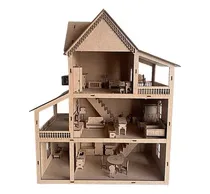 Comprar Casa Casita De Muñecas Mdf Armada Con Muebles De Regalo!