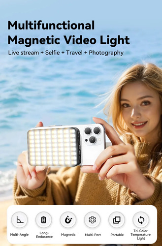 Luz Led Panel Selfie Magsafe 64 Leds + Trípode Emeet 30cm
