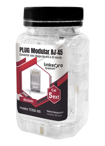 Bote Con 100 Piezas De Plug Modular Rj45 Cat5e Blindado