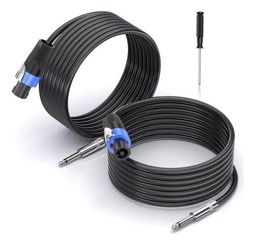 Pro 100 Pies Speakon 1/4 Cable De Altavoz, 2 Pack Profe...