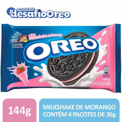 Biscoito Recheado Milkshake de Morango Oreo 144g