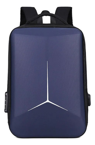 Mochila Para Notebook Antirrobo Usb Impermeable 25l Color Azul 2 Diseño De La Tela Liso
