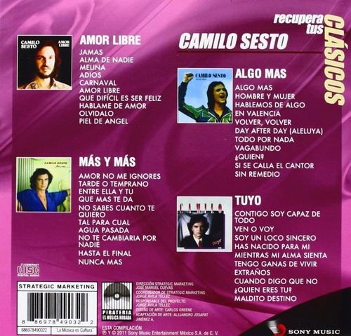 Camilo Sesto Amor Libre Algo Mas Tuyo 4 Discos Cd
