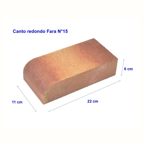 Imagen 2 de 7 de Canto Redondo Refractario N° 15 Fara 22 X 11 X 6 Cm