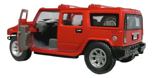 Hummer H2 Suv 2008, Roja, Escala 1:36, 12cms Largo, Metal