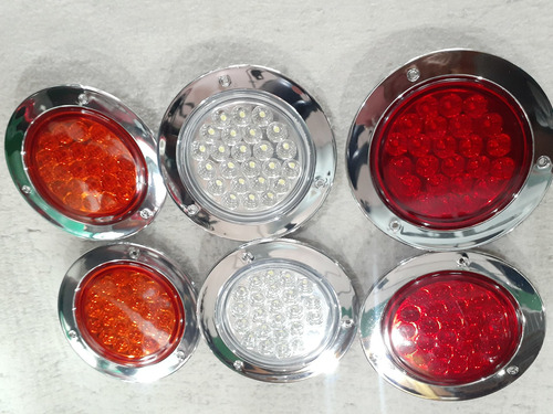 Stop Redondo Led Universal 24v Rojo Naranja Blanco Juego