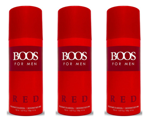 Desodorante Boos Red For Men X 3 Un